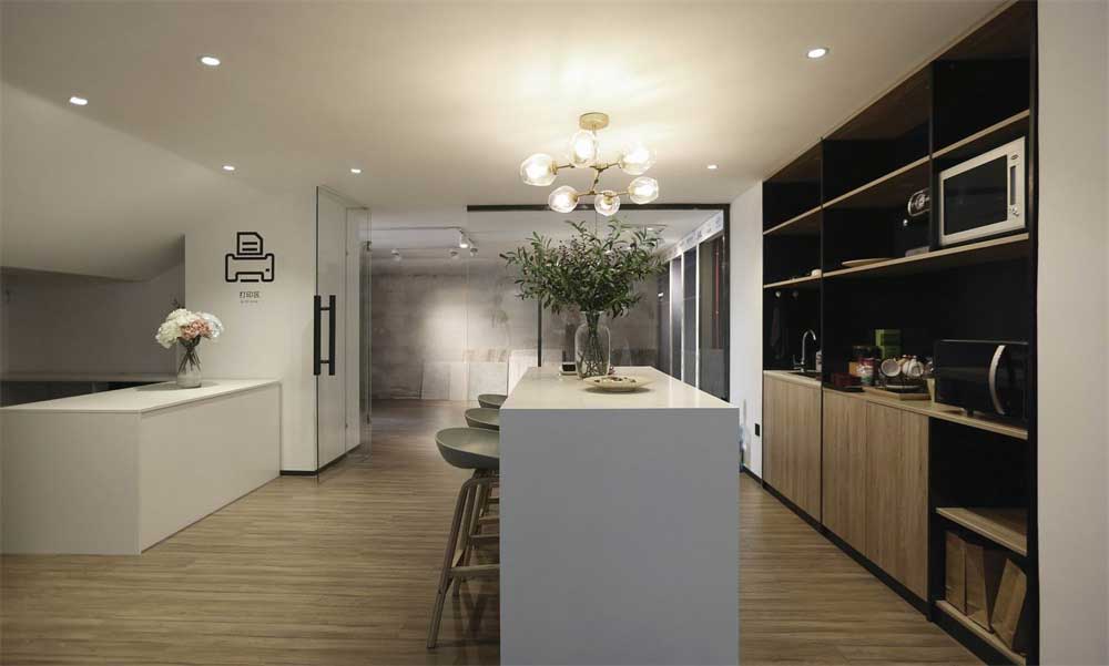 深圳龍華1000平新中式辦公室裝修吧臺(tái) 深圳龍華1000平新中式辦公室裝修吧臺(tái)