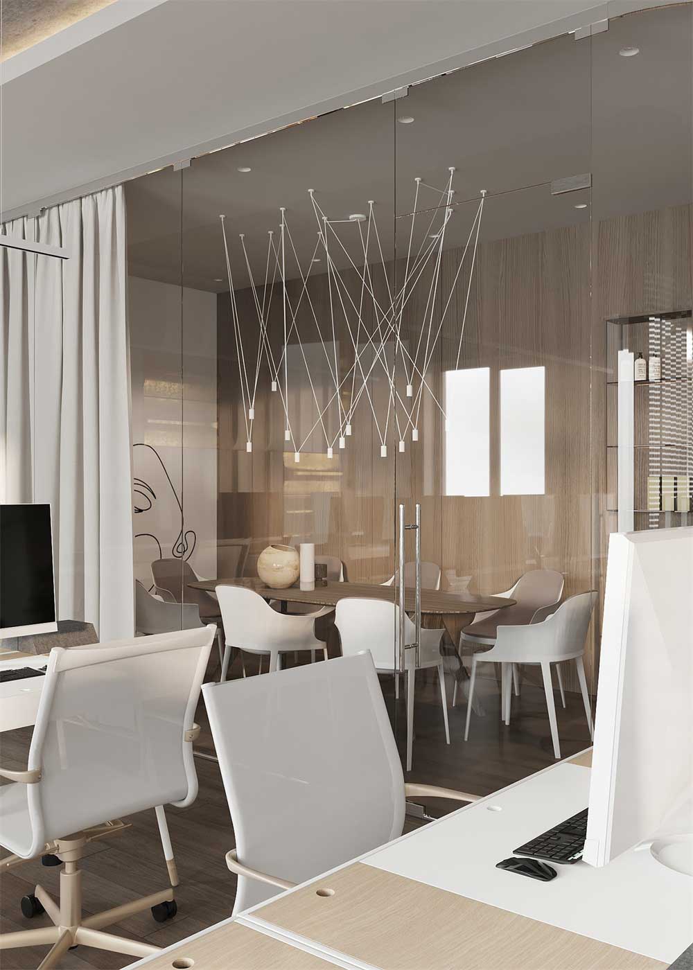 深圳羅湖500平方簡約風(fēng)格辦公室裝修空間色調(diào)