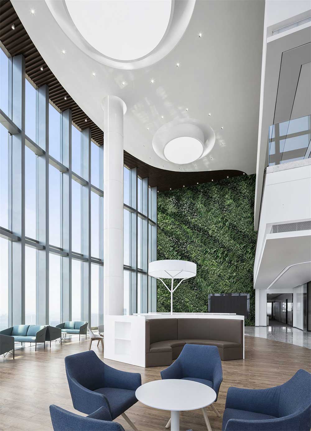 深圳市南山區(qū)科技園現(xiàn)代簡約辦公室大廳設(shè)計(jì)