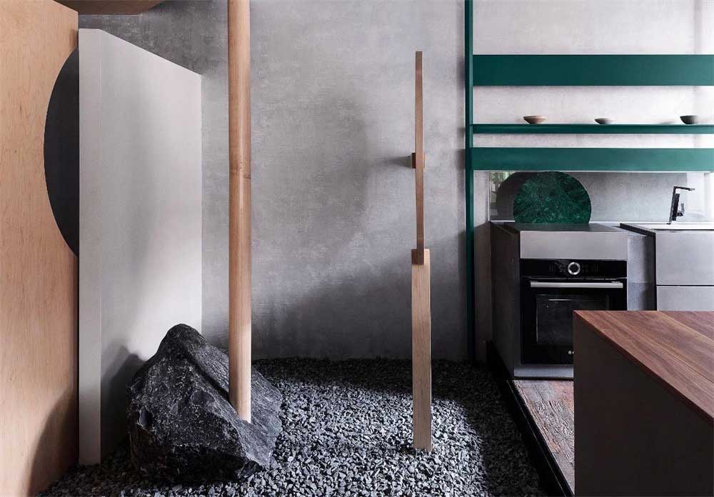 深圳市羅湖1600平原木風辦公室裝修設(shè)計吧臺區(qū)