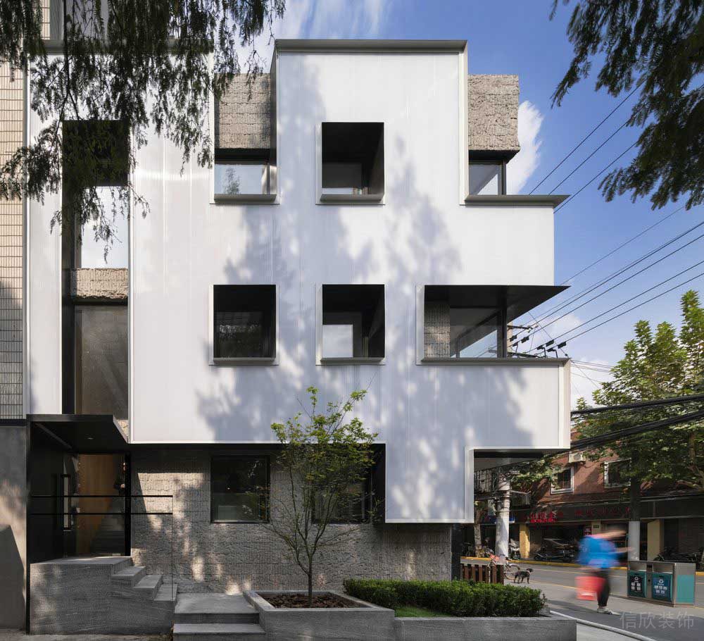 別墅外觀設(shè)計歐式現(xiàn)代簡約風(fēng)鏤空墻體設(shè)計工作室裝修