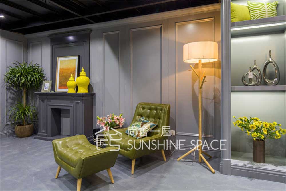 深圳南山簡歐風格家具展廳裝修設計案例休閑家具陳列區(qū)