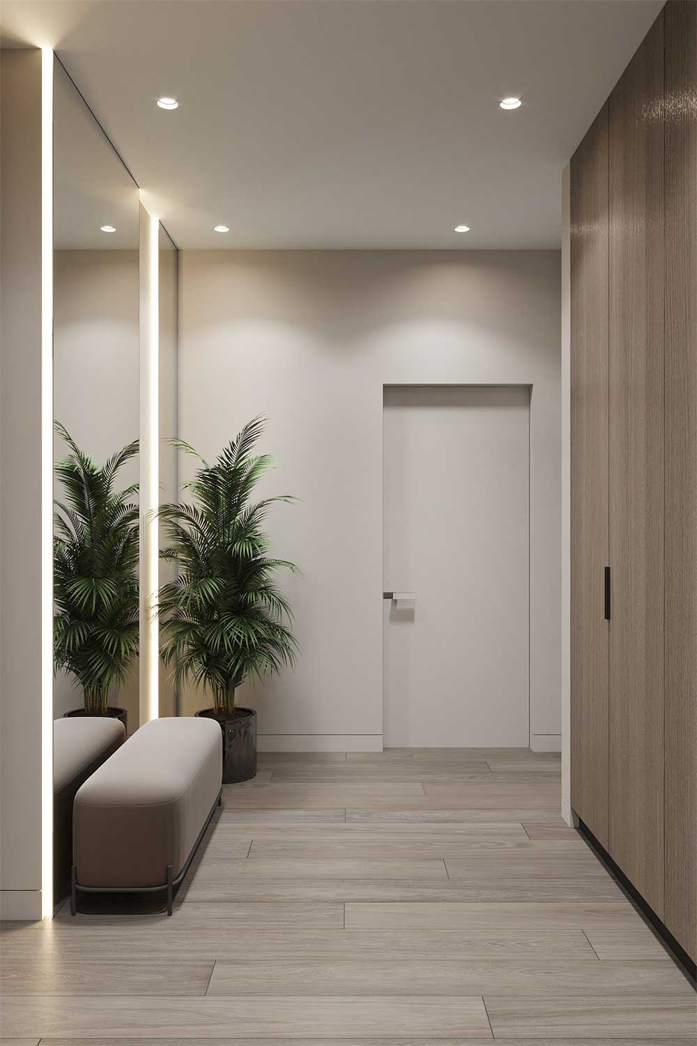 深圳羅湖500平方簡約風(fēng)格辦公室裝修玄關(guān)區(qū)隱形入戶門