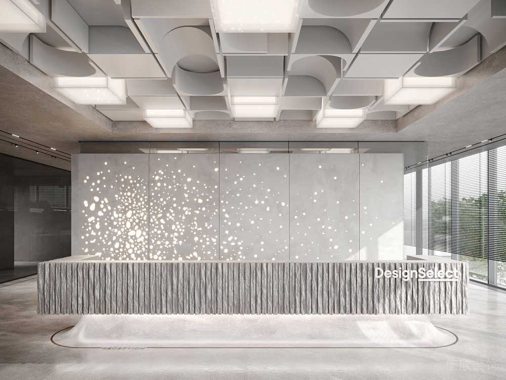 展示區(qū)大理石鏡面背景天花吊頂效果圖設計