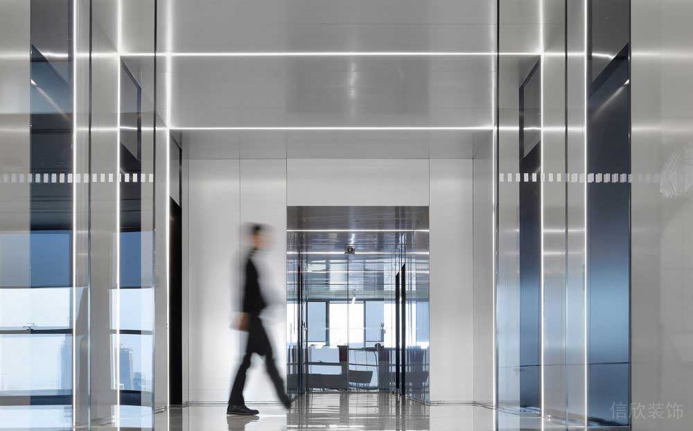 燈飾設(shè)計電梯等候區(qū)金屬裝修辦公室過道效果