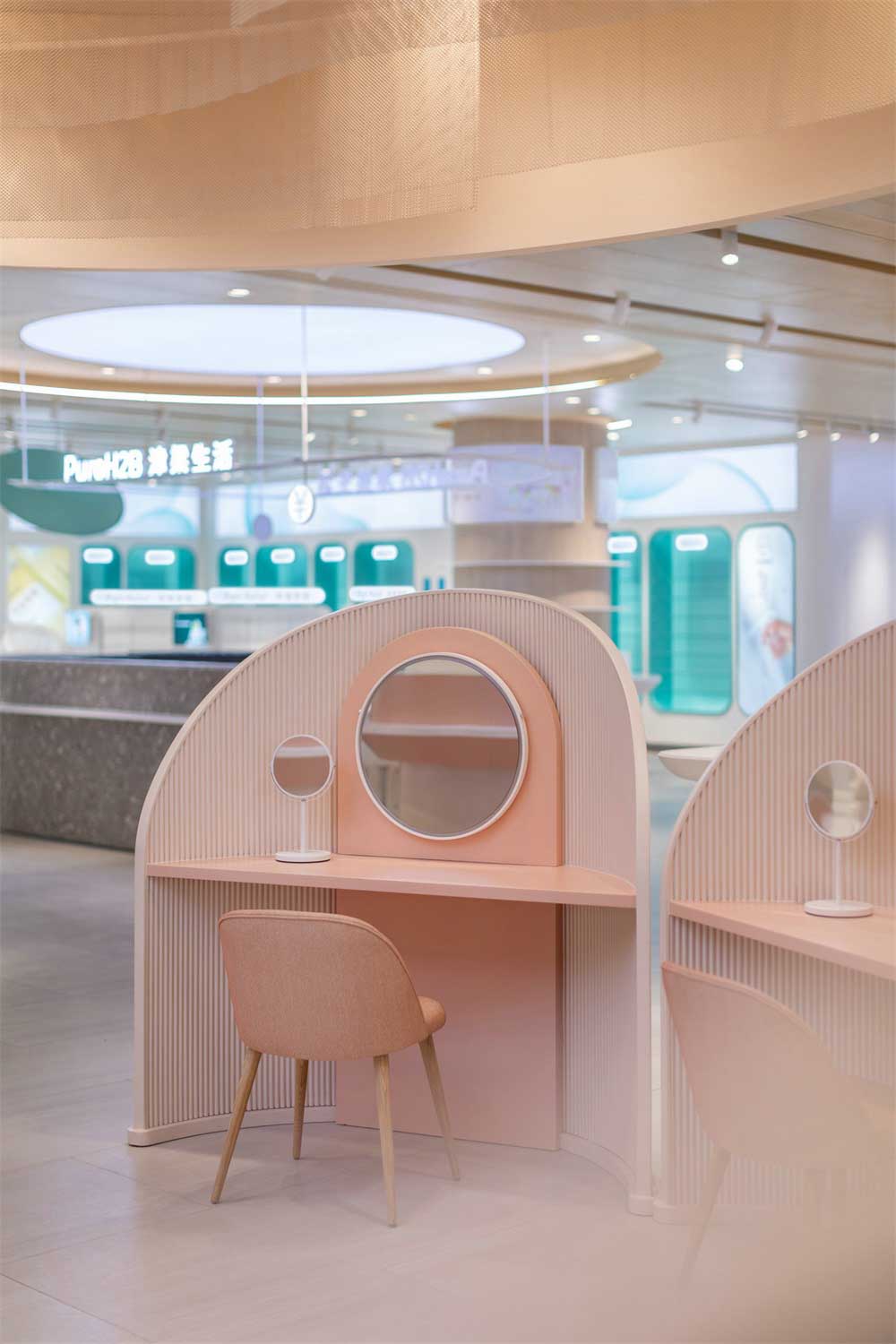 深圳龍華區(qū)PureH2B津梁生活實體店鋪設計裝修-化妝區(qū)