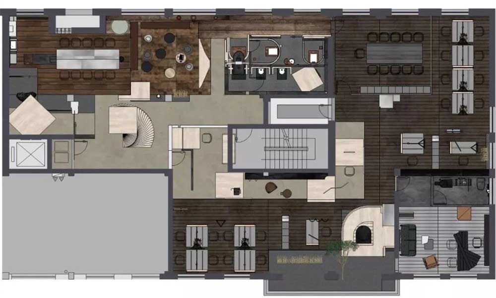 深圳市羅湖1600平原木風(fēng)辦公室裝修設(shè)計平面布置圖