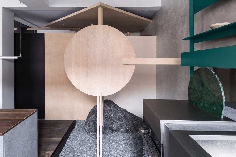 深圳市羅湖1600平原木風(fēng)辦公室裝修設(shè)計(jì)吧臺區(qū)