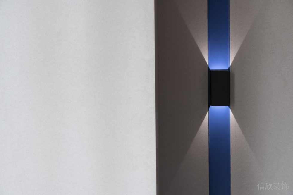 射燈藍色色彩設計墻體裝飾效果圖辦公室裝修