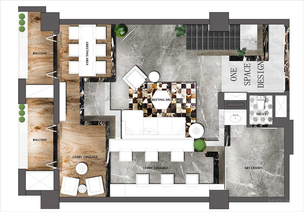 大理石材質(zhì)分區(qū)設計平面設計圖全屋定制