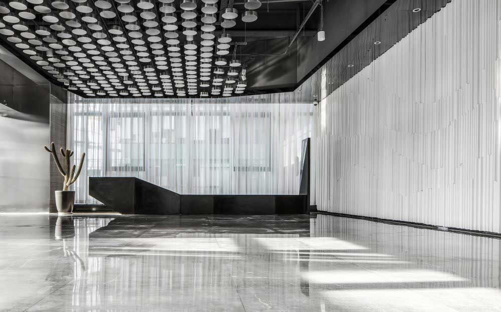 黑白調(diào)大廳展示區(qū)效果圖設(shè)計