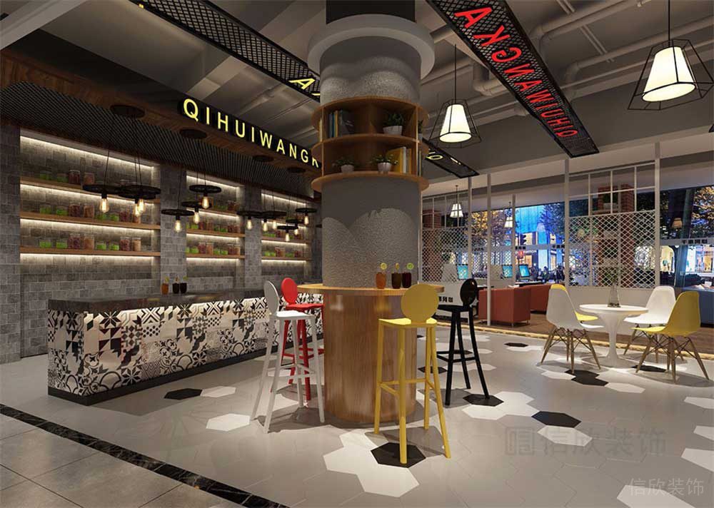 深圳福田區(qū)網咖裝修設計方案 咖啡餐飲區(qū)