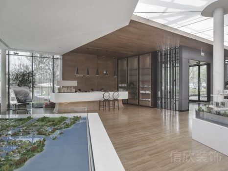 售樓大廳裝修木質(zhì)裝修天花幾何線條設(shè)計圖店鋪辦公樓裝修