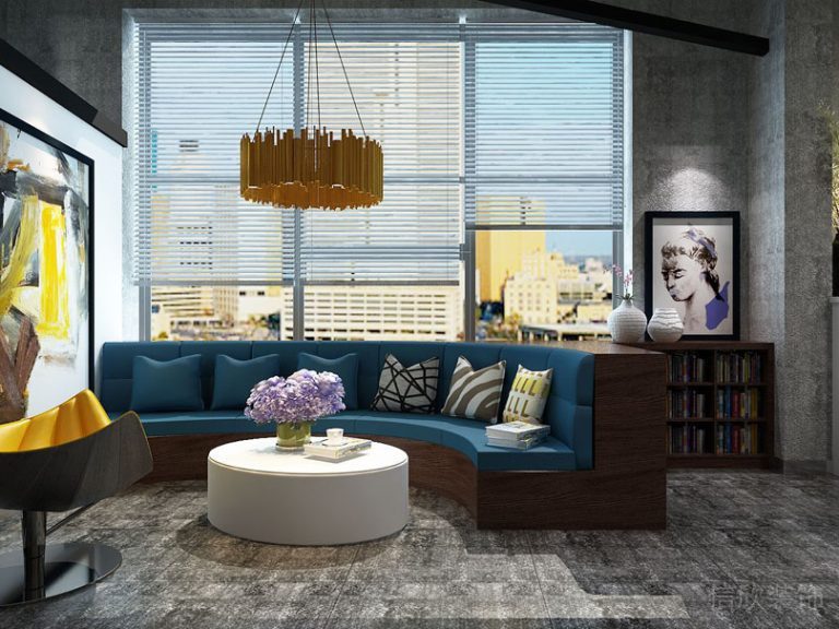 古典風(fēng)弧線木質(zhì)沙發(fā)工業(yè)風(fēng)現(xiàn)代裝修北歐風(fēng)工作室效果