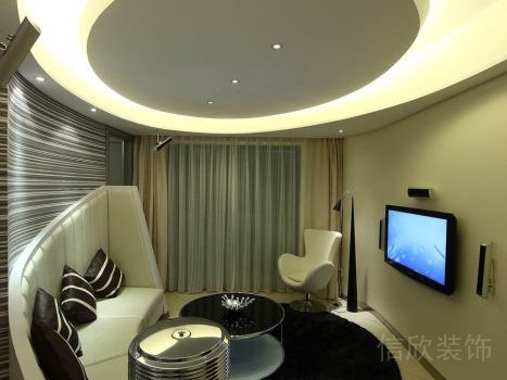 白色皮革沙發(fā)觀影區(qū)環(huán)形機構(gòu)設(shè)計休息區(qū)