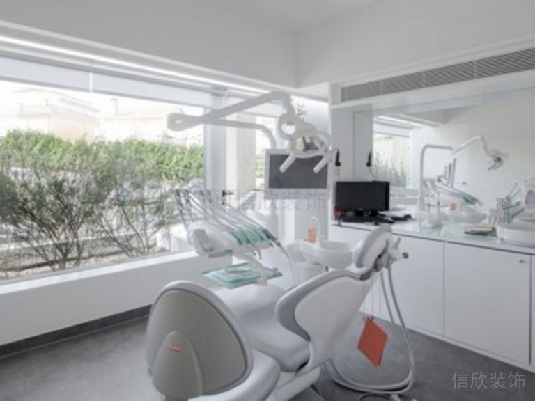 牙科診所裝修設(shè)計白色科技未來感玻璃墻體隔斷設(shè)計圖