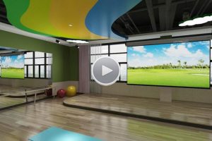 興趣班裝修彩虹天花色彩搭配設(shè)計(jì)木飾面地板裝修