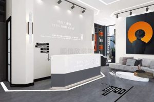 前臺接待區(qū)布藝沙發(fā)背景墻效果圖設(shè)計(jì)