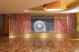 木質(zhì)地板木格柵隔斷圓形天花吊頂設(shè)計圖