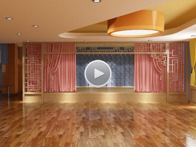 木質(zhì)地板木格柵隔斷圓形天花吊頂設(shè)計圖