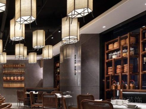 木隔斷瓷磚墻面天花吊頂裝修設(shè)計效果圖