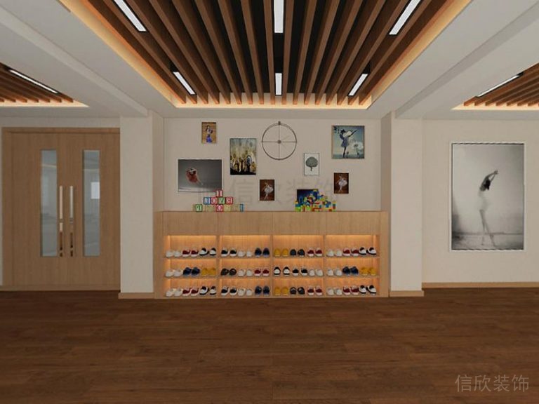 木質(zhì)地板背景墻線條天花吊頂裝修設(shè)計效果圖