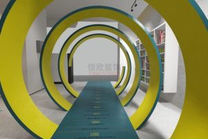 展示區(qū)圓形通道拱門展示柜效果圖設計