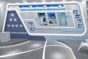 展示區(qū)弧形地面磚背景墻燈光效果圖設計