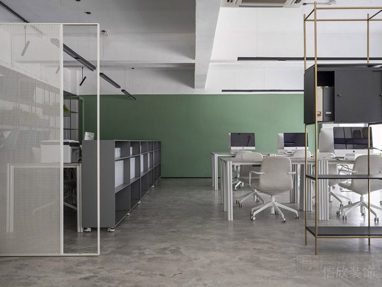 辦公區(qū)瓷磚地面柜子隔斷裝修設(shè)計(jì)