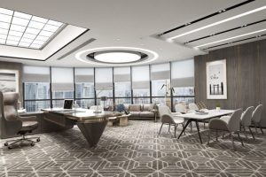 總裁辦公室裝修效果圖天花設計裝修地毯會議室灰色調(diào)裝修