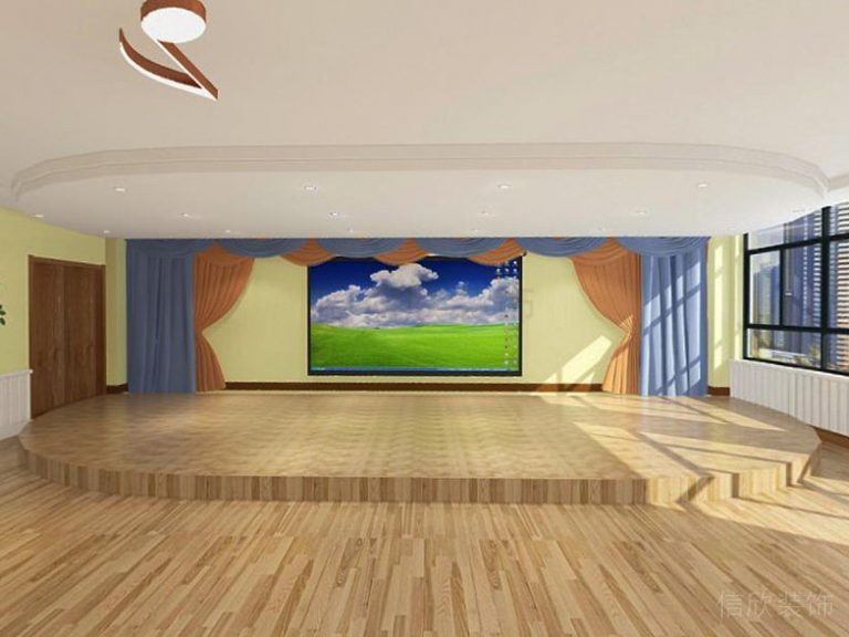 地臺實木設(shè)計演講臺裝修環(huán)形設(shè)計效果圖多功能教室效果