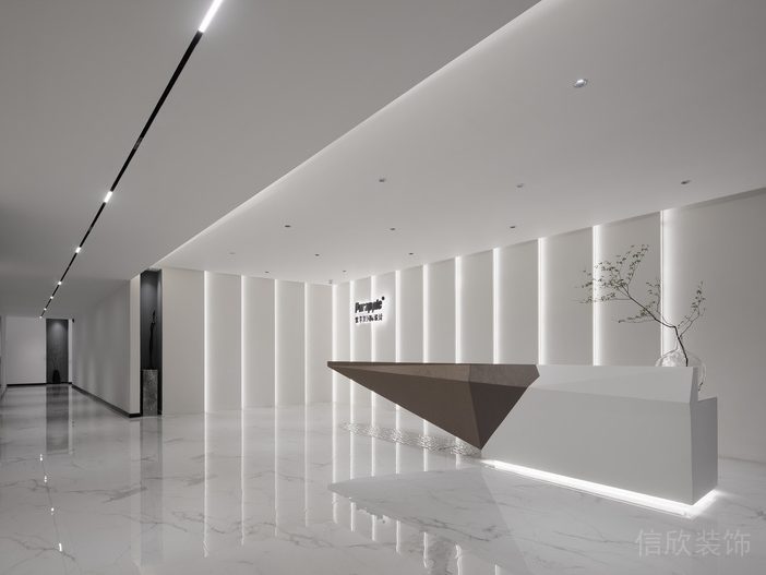 辦公室純白過(guò)道效果圖白花大理石地板背景燈飾設(shè)計(jì)直線條紋設(shè)計(jì)圖