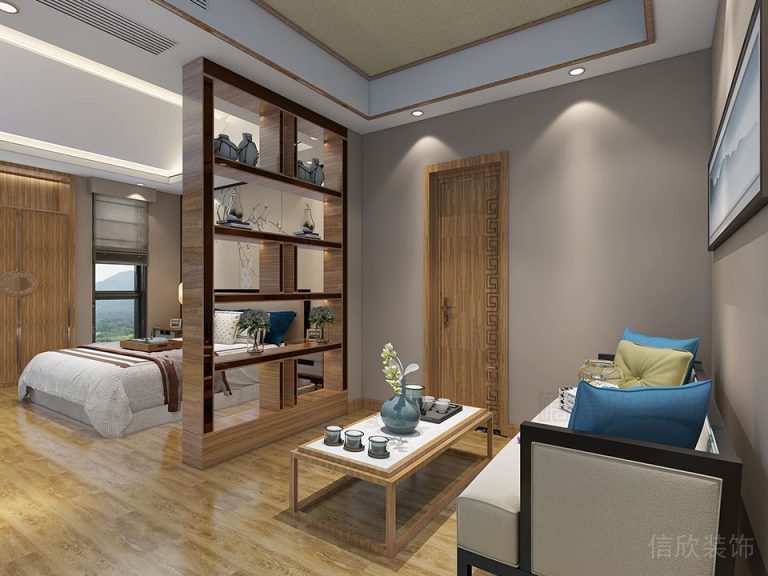 鏤空實木墻體效果圖茶水間休息區(qū)臥室休息區(qū)裝修