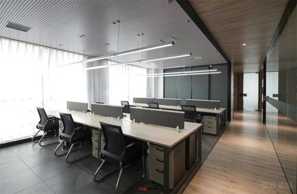 深圳南山智慧廣場新中式風(fēng)格辦公室裝修設(shè)計案例辦公區(qū)效果圖