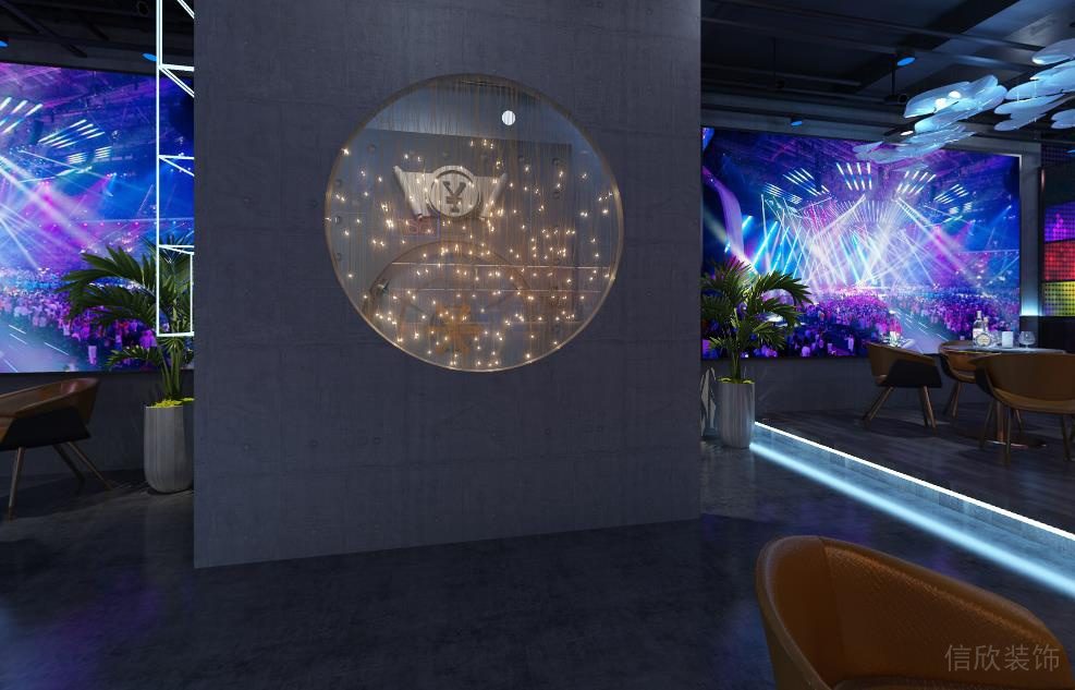 工業(yè)風(fēng)酒吧水泥裝飾形象墻效果圖