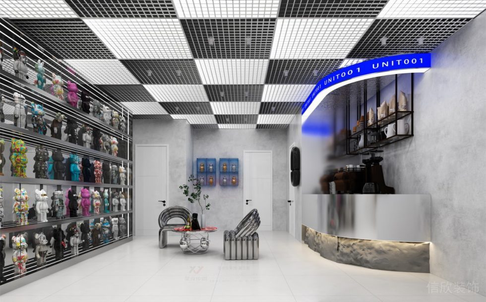 深圳市寶安區(qū)石巖300平現(xiàn)代風服裝店裝修設計前臺