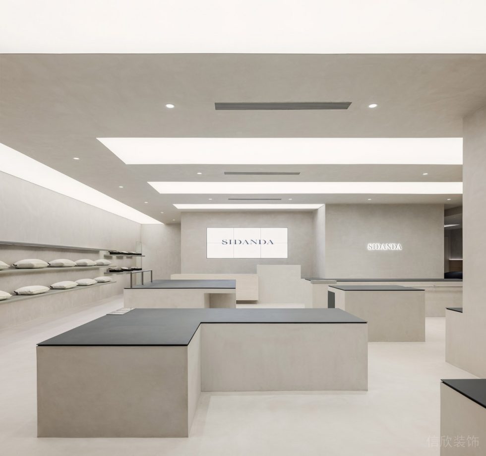 深圳市龍崗區(qū)中心城現(xiàn)代風(fēng)科技枕專(zhuān)賣(mài)店裝修大廳