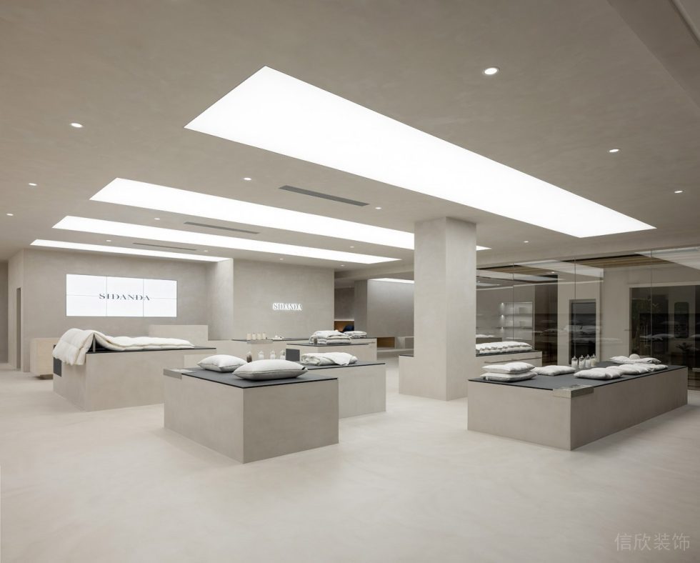 深圳市龍崗區(qū)中心城現(xiàn)代風(fēng)科技枕專(zhuān)賣(mài)店裝修大廳