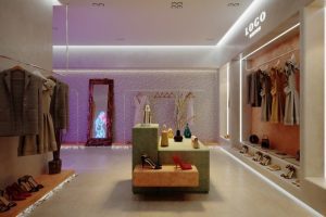 深圳市南山區(qū)后?，F(xiàn)代服裝專賣店裝修設(shè)計(jì)大廳