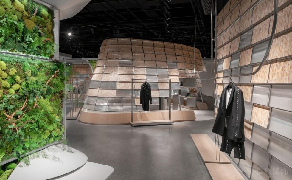深圳市龍華區(qū)大浪原木風(fēng)生態(tài)智庫服裝店裝修大廳