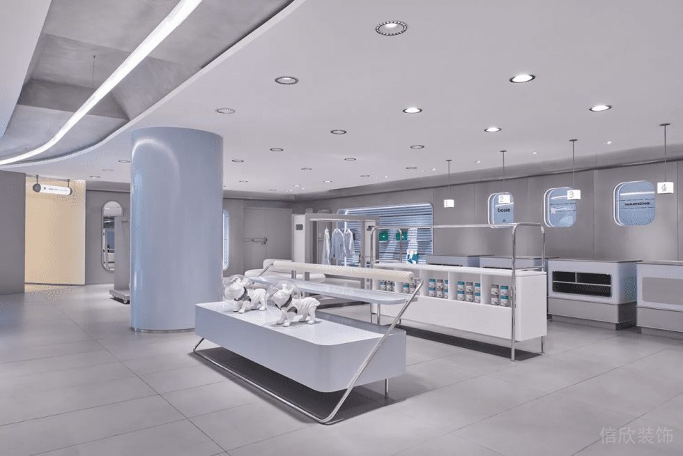 深圳市羅湖區(qū)布心現(xiàn)代風(fēng)服裝店裝修設(shè)計(jì)島臺