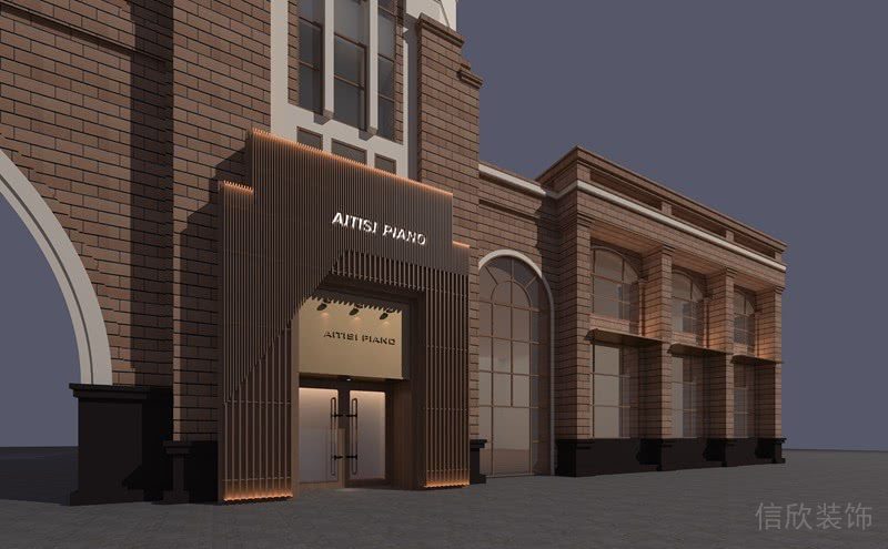 復(fù)古古典紅磚創(chuàng)意設(shè)計(jì)拱形國際學(xué)校裝修效果圖