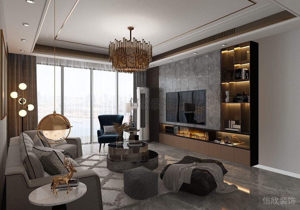 會(huì)展灣水岸13棟客廳效果圖