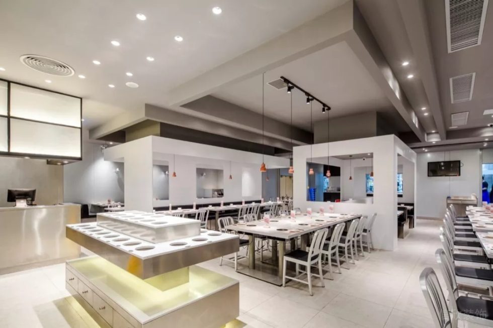 深圳龍崗金地龍城中央現(xiàn)代簡約風格火鍋店裝修案例蘸料中島臺 深圳龍崗金地龍城中央現(xiàn)代簡約風格火鍋店裝修案例蘸料中島臺