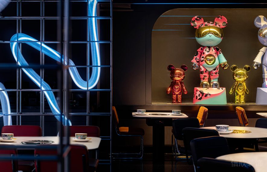 深圳羅湖京基鳳凰印象現(xiàn)代風(fēng)格火鍋店裝修案例用餐大廳藝術(shù)玩偶陳設(shè) 深圳羅湖京基鳳凰印象現(xiàn)代風(fēng)格火鍋店裝修案例用餐大廳藝術(shù)玩偶陳設(shè)