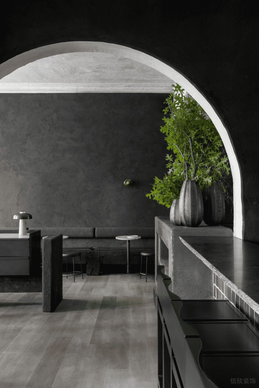 深圳南山諾德假日花園簡約風(fēng)格餐廳裝修案例圓拱門洞