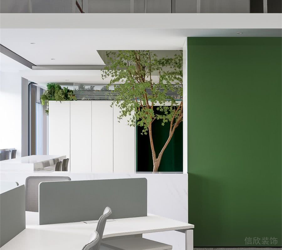 公共辦公區(qū)綠色墻面
