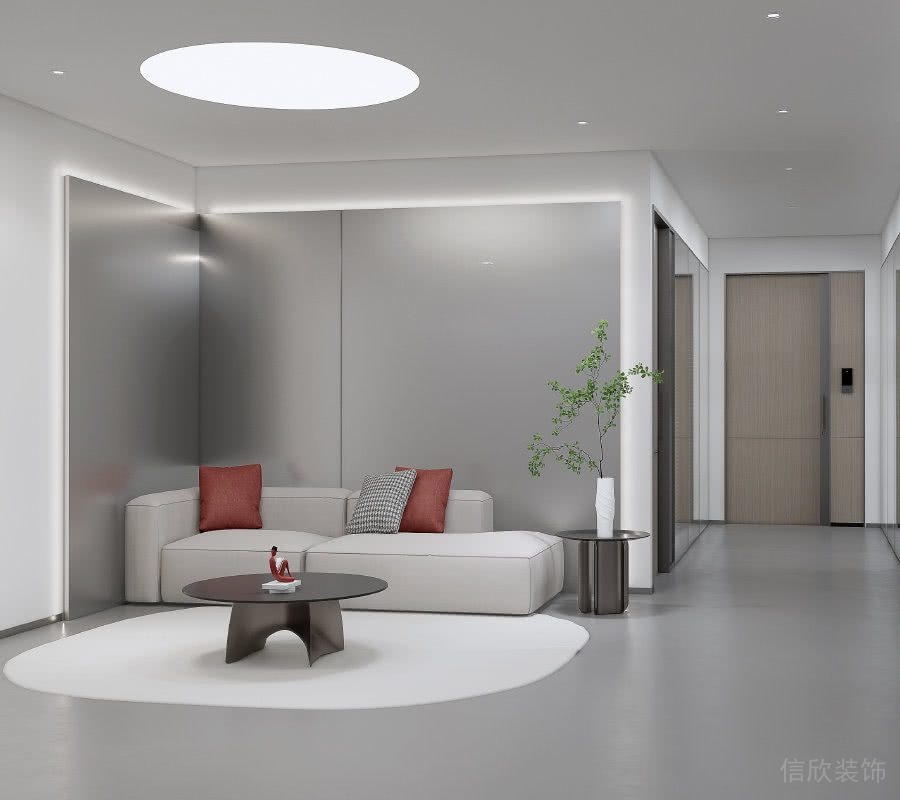 辦公室等候休息區(qū)圓洞天花吊頂。