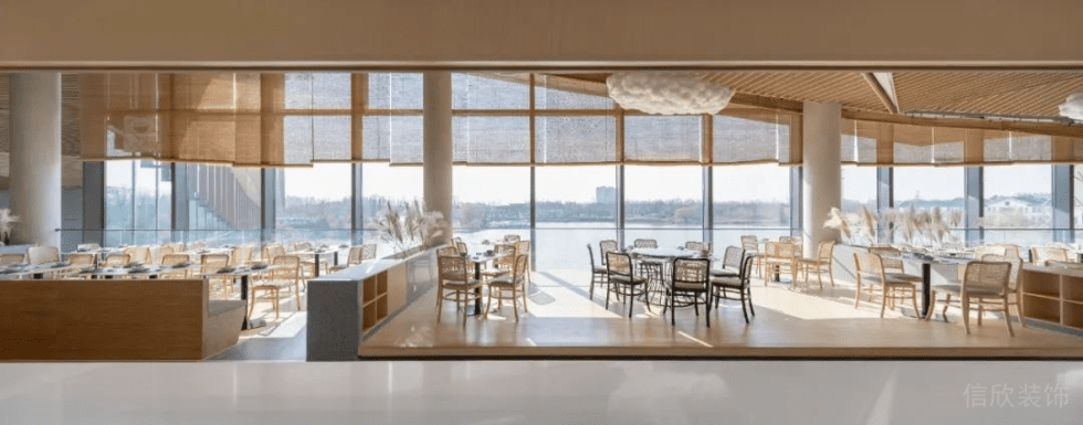 深圳寶安天琴閣原木色調(diào)田園簡(jiǎn)約風(fēng)素食館裝修案例大廳效果圖