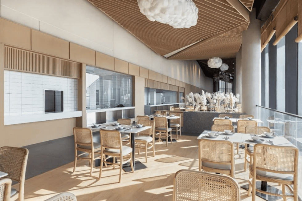 深圳寶安天琴閣原木色調(diào)田園簡(jiǎn)約風(fēng)素食館裝修案例白云造型藝術(shù)吊燈 深圳寶安天琴閣原木色調(diào)田園簡(jiǎn)約風(fēng)素食館裝修案例白云造型藝術(shù)吊燈